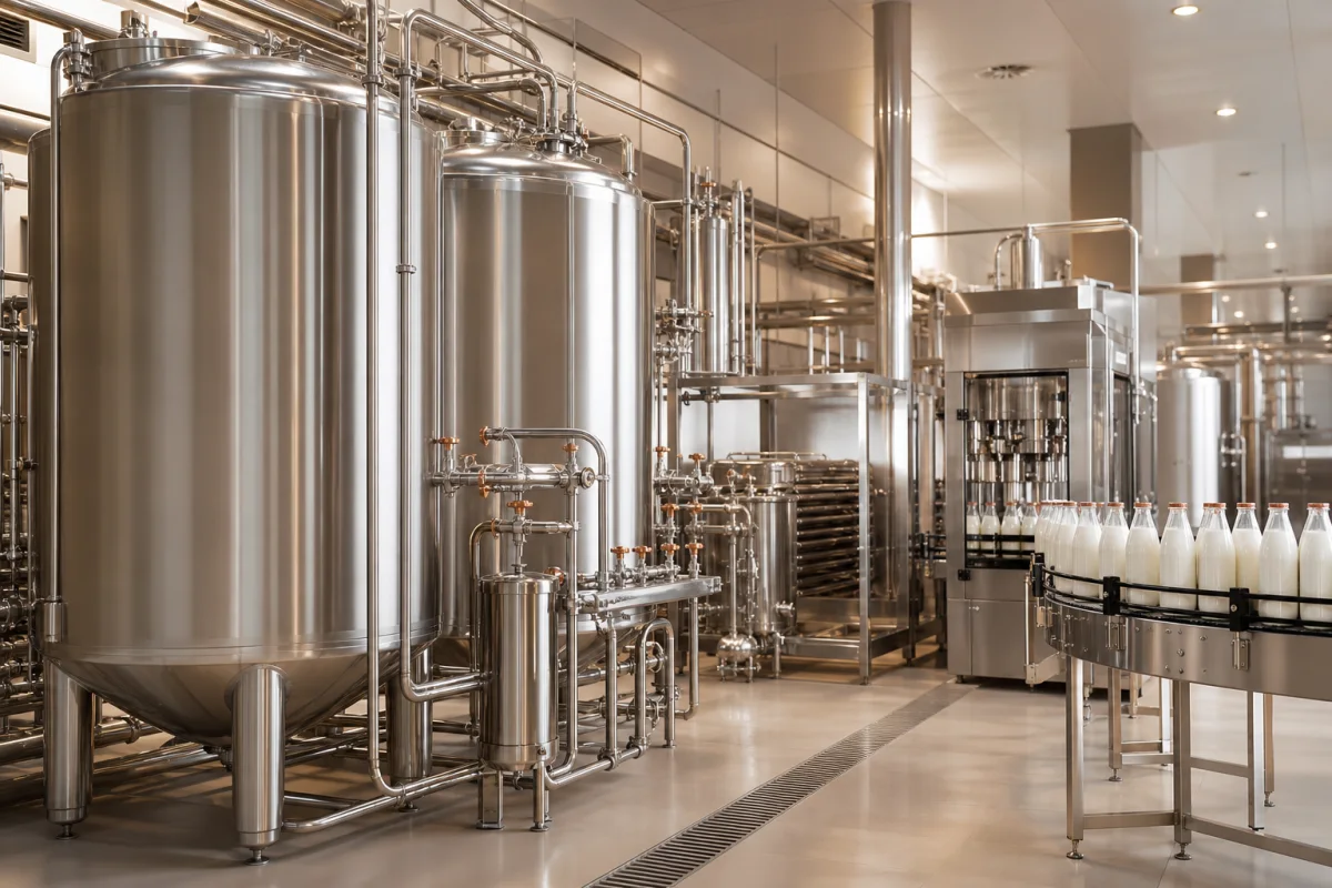 Industrial dairy and beverage processing line